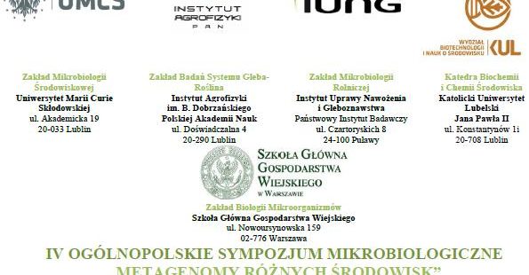 IV Ogólnopolskie Sympozjum Mikrobiologiczne “Metagenomy różnych środowisk” – zaproszenie