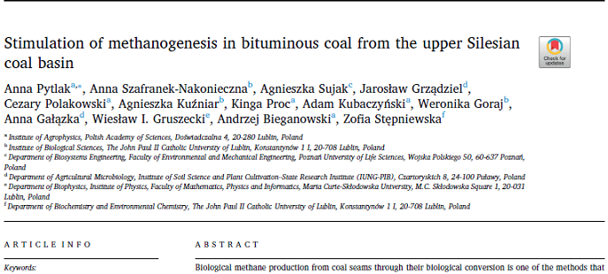 Nowa publikacja w International Journal of Coal Geology