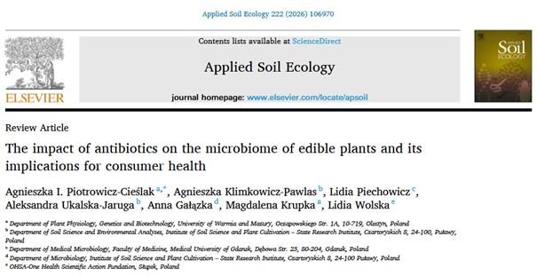 Nowa publikacja w Applied Soil Ecology