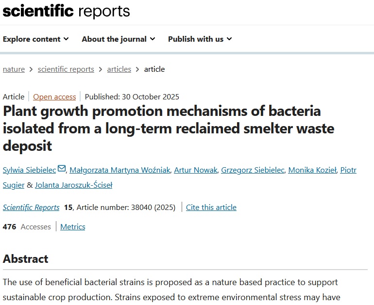 Nowa publikacja w Scientific Reports