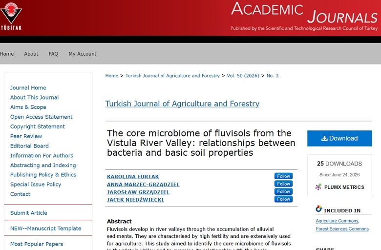 Nowa publikacja w Turkish Journal of Agriculture and Forestry